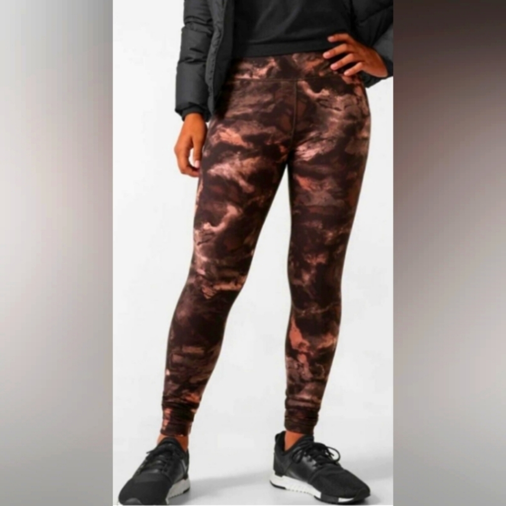 ATHLETA Girl Chit Chat Tight Brown Pink Drawstring Leggings. XL